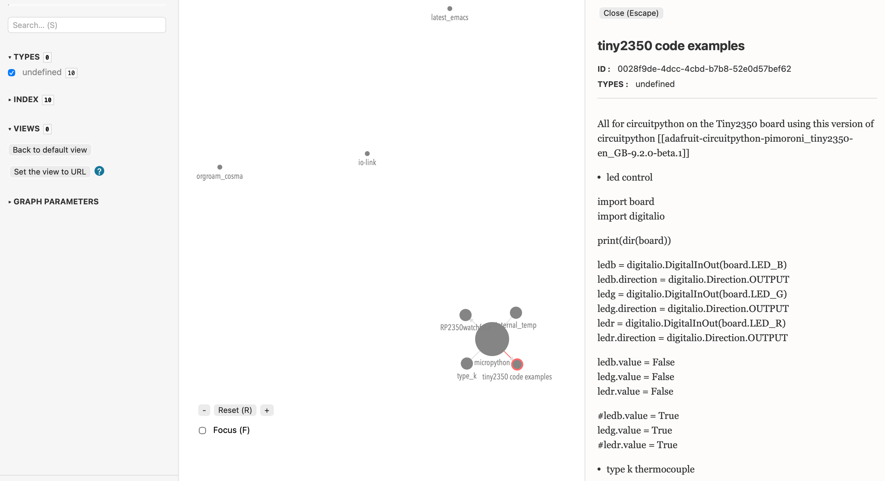 Figure 2: Converted org-roam to cosmoscope